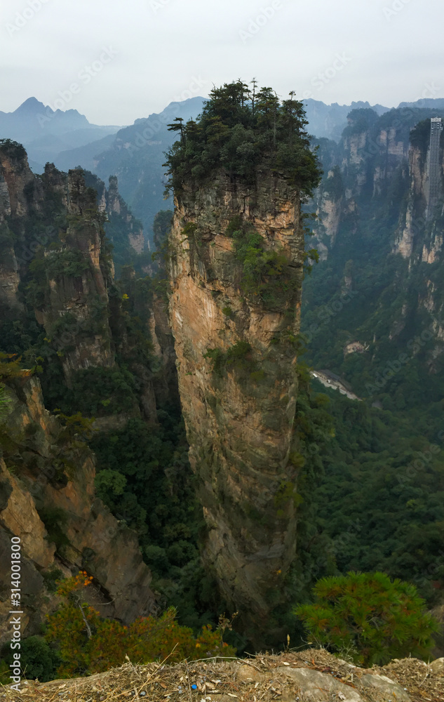 Rock mountains at Zhangjiajie National Park