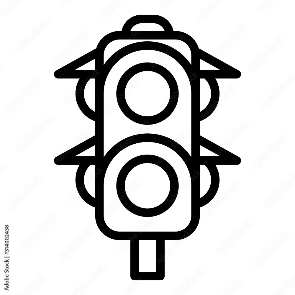 Traffic lights icon. Outline traffic lights vector icon for web design isolated on white background