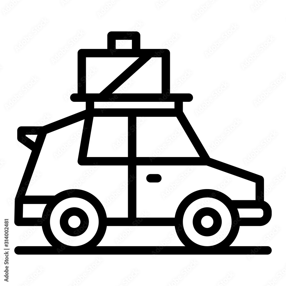 Car world travel icon. Outline car world travel vector icon for web design isolated on white background Car world travel icon. Outline car world travel vector icon for web design isolated on white background