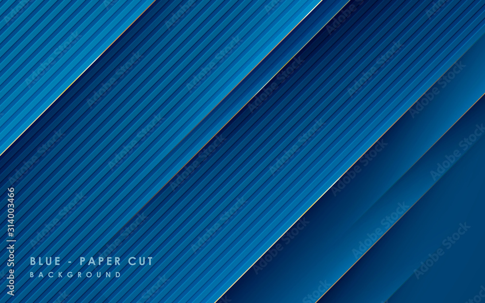 Fototapeta premium Modern blue abstract background concept with gold line and metal texture