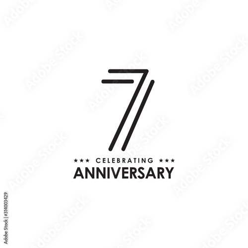 7th year anniversary emblem logo design vector template