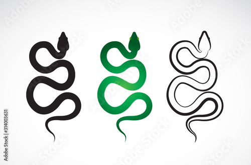 Vector of snake design on white background. Animals. Reptile. Snakes logo or icon. Easy editable layered vector illustration.