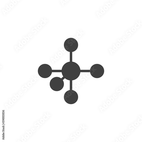 Trigonal bipyramidal structure vector icon. filled flat sign for mobile concept and web design. Molecular geometry formula glyph icon. Symbol, logo illustration. Vector graphics