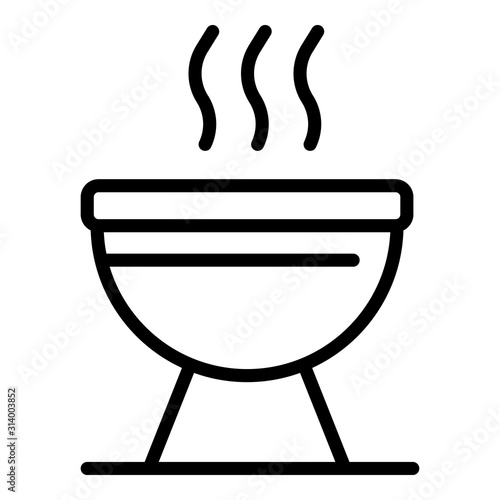 Bbq cooking icon. Outline bbq cooking vector icon for web design isolated on white background