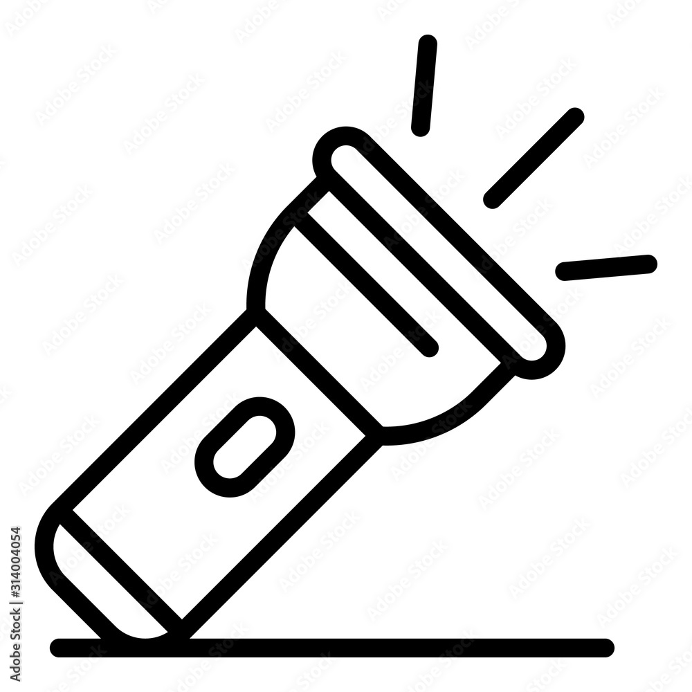Flashlight icon. Outline flashlight vector icon for web design isolated on white background Flashlight icon. Outline flashlight vector icon for web design isolated on white background