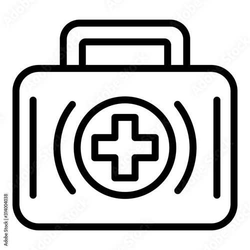First aid kit icon. Outline first aid kit vector icon for web design isolated on white background