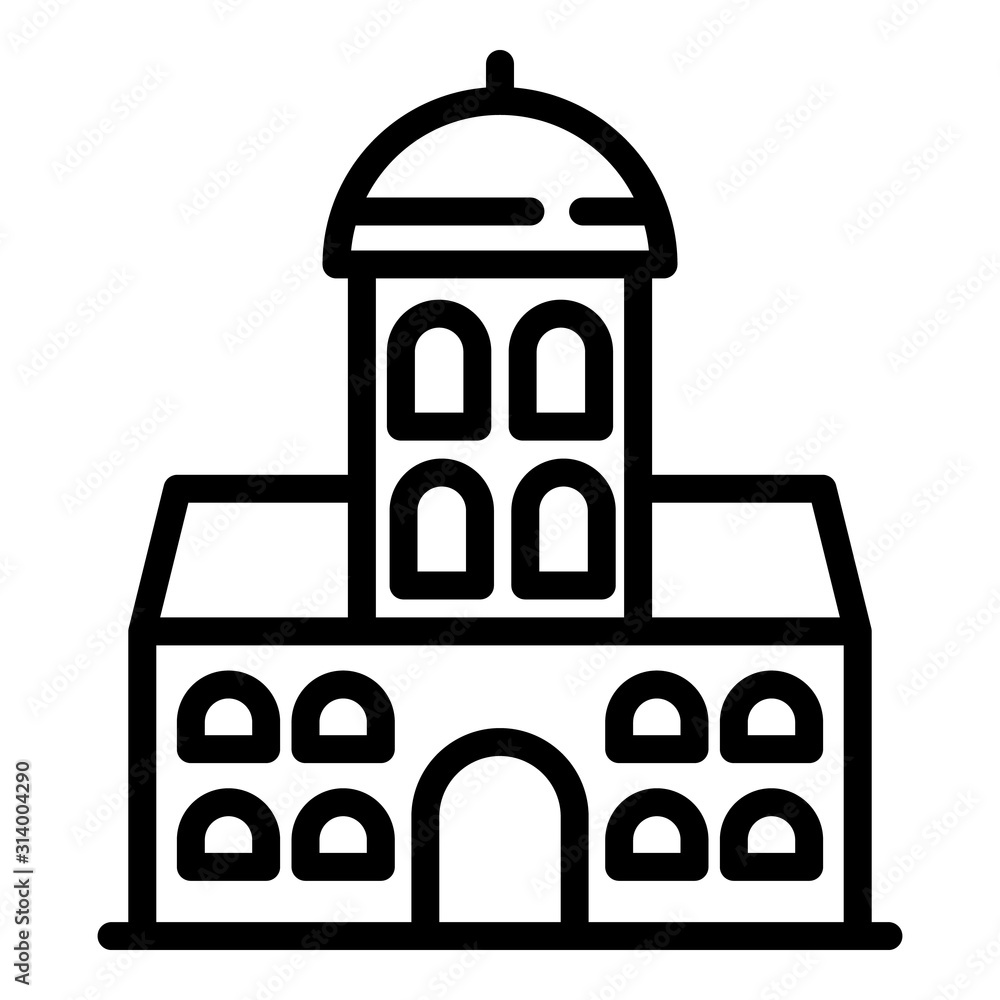 Riga church icon. Outline Riga church vector icon for web design isolated on white background