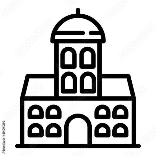 Riga church icon. Outline Riga church vector icon for web design isolated on white background