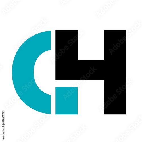 CH, CIH, Ci4 initial geometric company logo and vector icon photo