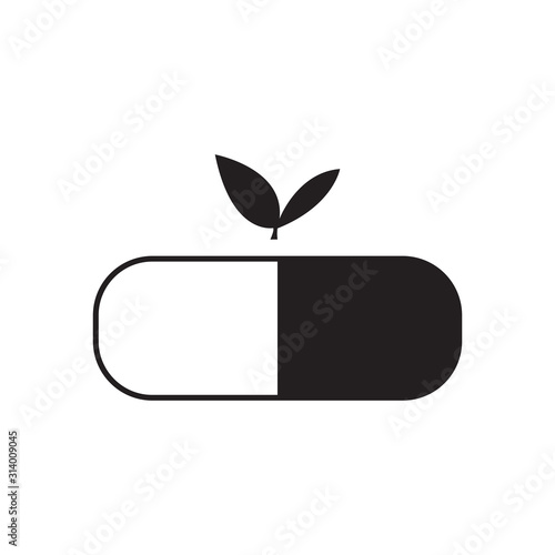 Capsule icon vector, medicine icon on white background