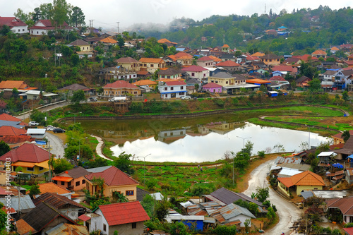 Pongsali urban on the mountain is the countryside of laos very beautiful and peacefil, We are happy travel.  photo