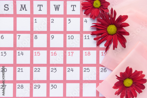 Menstrual calendar with pad...