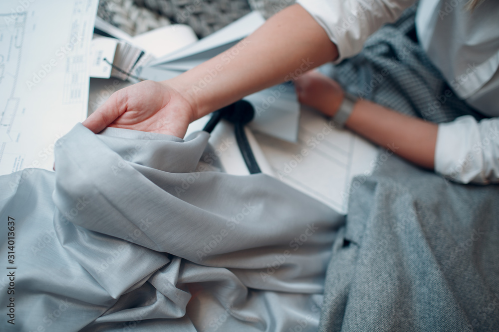 Fototapeta premium Interior design concept. Designer and project.