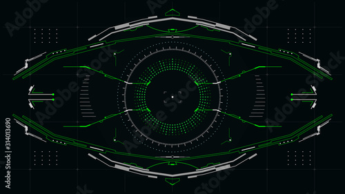 Futuristic crosshair for the hud interface.