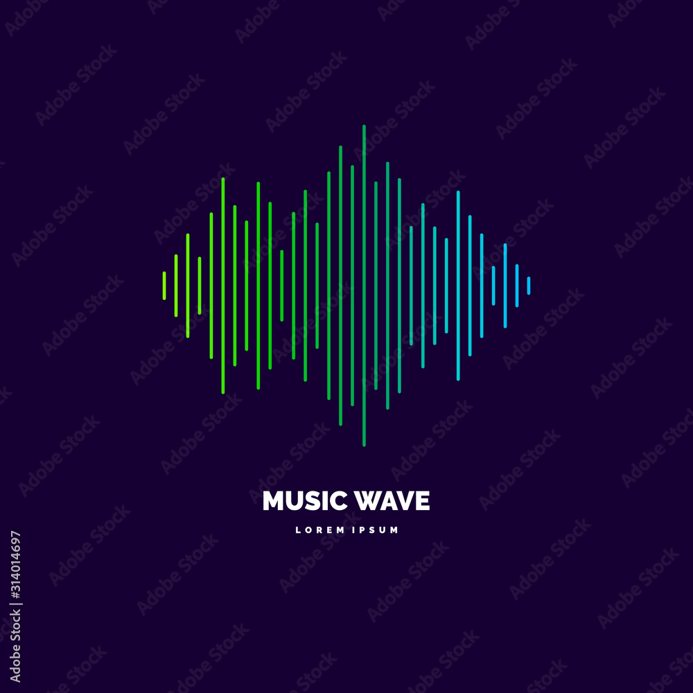 Vector illustration of music wave in the form of the equalizer Vector illustration of music wave in the form of the equalizer