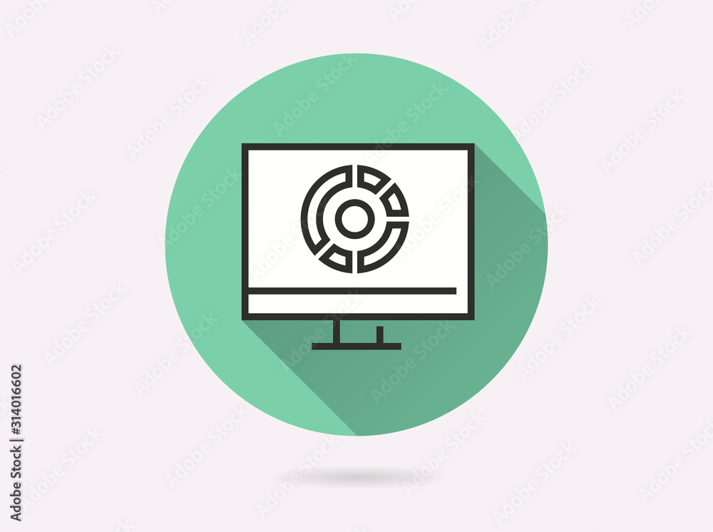 Data visualization icon for graphic and web design. Data visualization icon for graphic and web design.