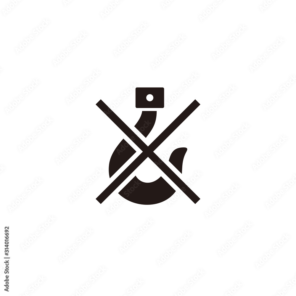 Do not use hook icon symbol vector illustration Do not use hook icon symbol vector illustration