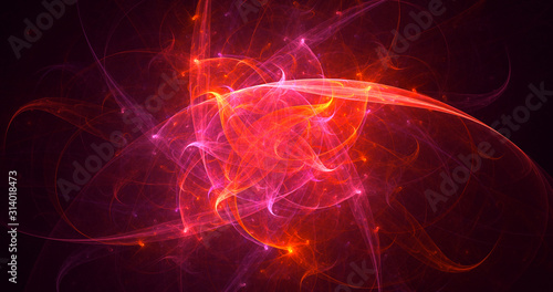 Fractal 3D rendering abstract and shiny background © BetiBup33