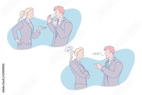 Business conflict, staff rivalry, contention concept