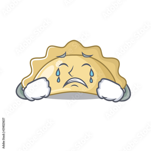 Sad of pierogi cartoon with mascot style