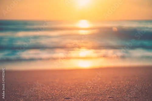 Panel kuchenny z motywem Copy space of soft sand sea and blur tropical beach with sunset sky and cloud abstract background.