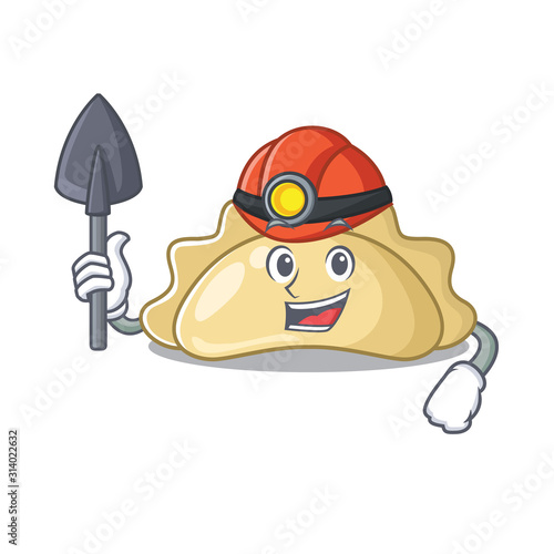 Cool clever Miner pierogi cartoon character design