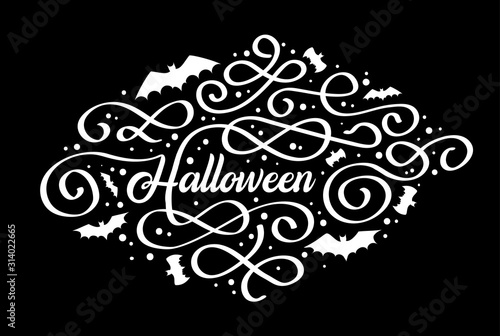 Halloween poster design. Use it for print or web. Vector illustration.