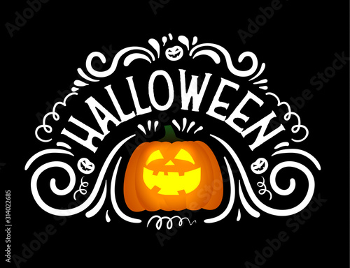 Halloween poster design. Use it for print or web. Vector illustration.