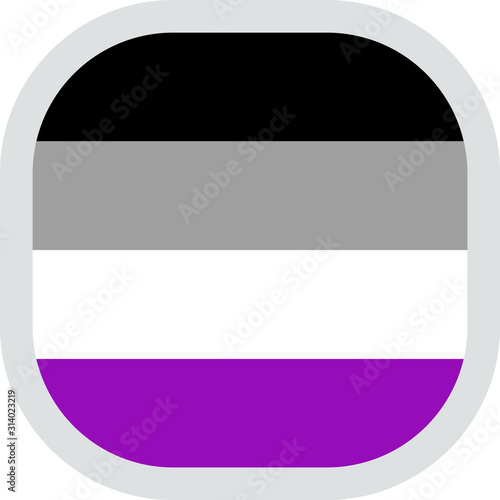 Asexual pride flag, rounded square shape icon on white background, vector illustration Free Download Asexual pride flag, rounded square shape icon on white background, vector illustration - GFXLoad