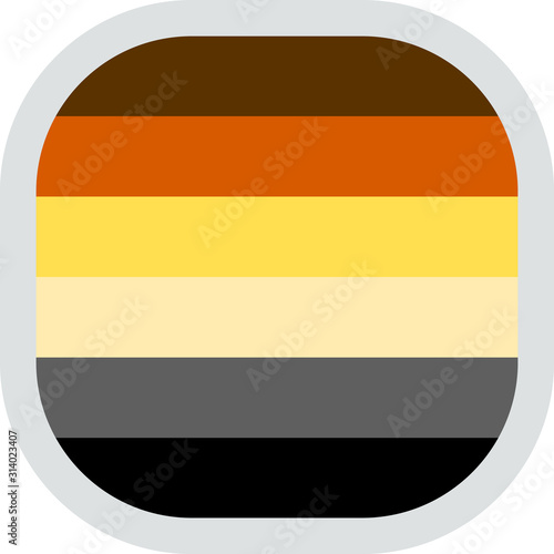 International Bear Brotherhood flag, rounded square shape icon on white background, vector illustration