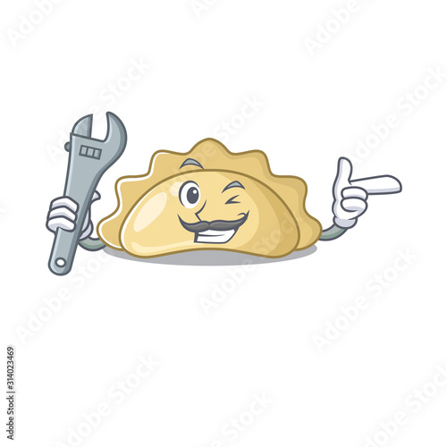 Smart Mechanic pierogi cartoon character with design