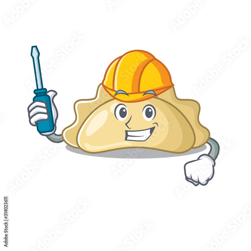 Cool automotive pierogi in cartoon character style