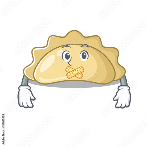 a silent gesture of pierogi mascot cartoon character design