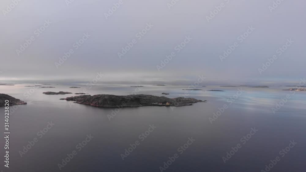 Lysekil, Sweden - A Beautiful Scenery Of Calm Ocean During Sunny Day - Aerial shot Lysekil, Sweden - A Beautiful Scenery Of Calm Ocean During Sunny Day - Aerial shot