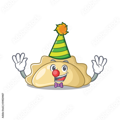 Funny Clown pierogi cartoon character mascot design