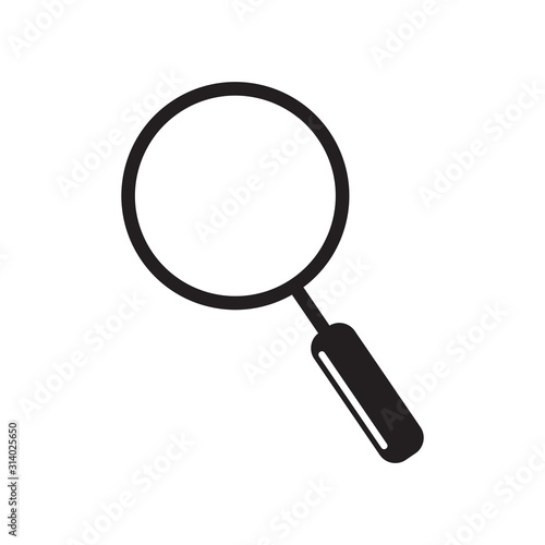 magnifying glass icon vector on white background