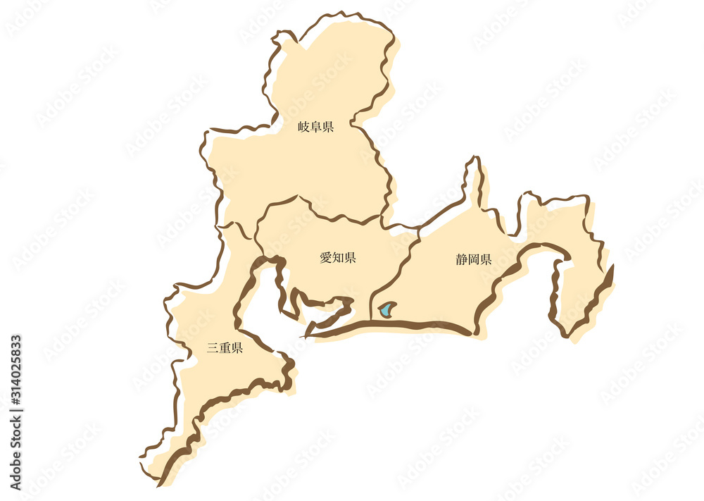 日本地図・東海地方 日本地図・東海地方