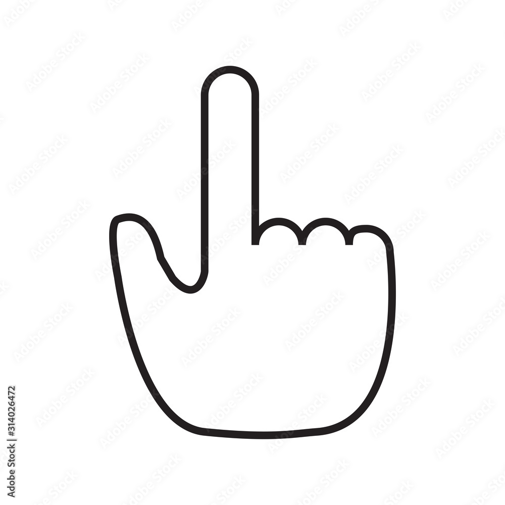 Touch screen or touchscreen finger hand press or push vector icon Touch screen or touchscreen finger hand press or push vector icon