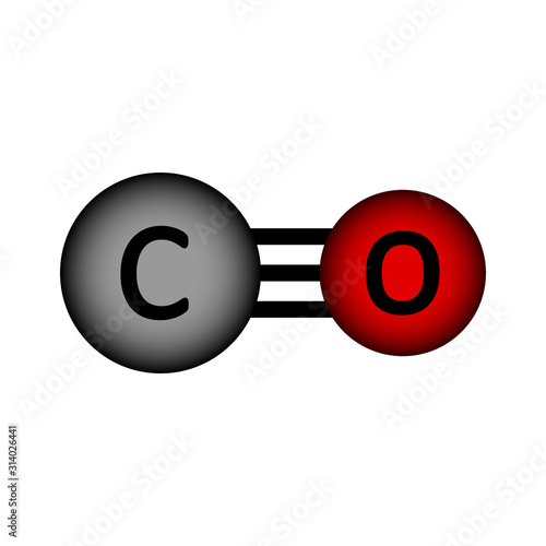 Carbon monoxide molecule icon.