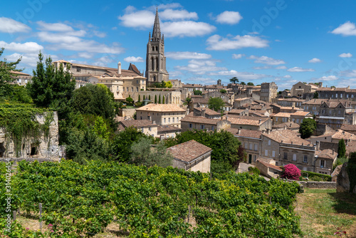 landscape view of Church in Saint-Emilion village in Bordeaux france © OceanProd