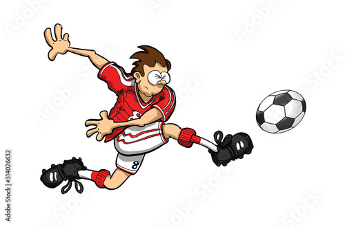 player kicking a ball