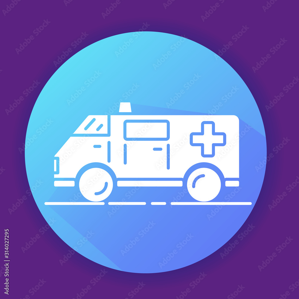 Ambulance car icon.Outline medical van. Flat vector illustration. Ambulance car icon.Outline medical van. Flat vector illustration.
