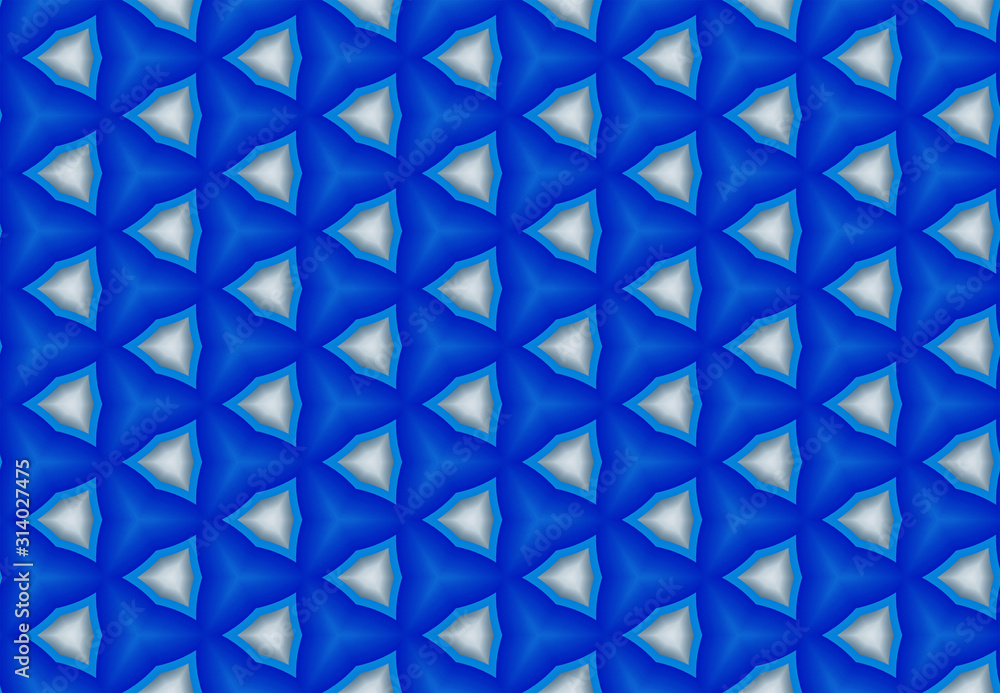 Fototapeta premium Seamless geometric pattern design illustration. Background texture. Used gradient in blue, grey colors.