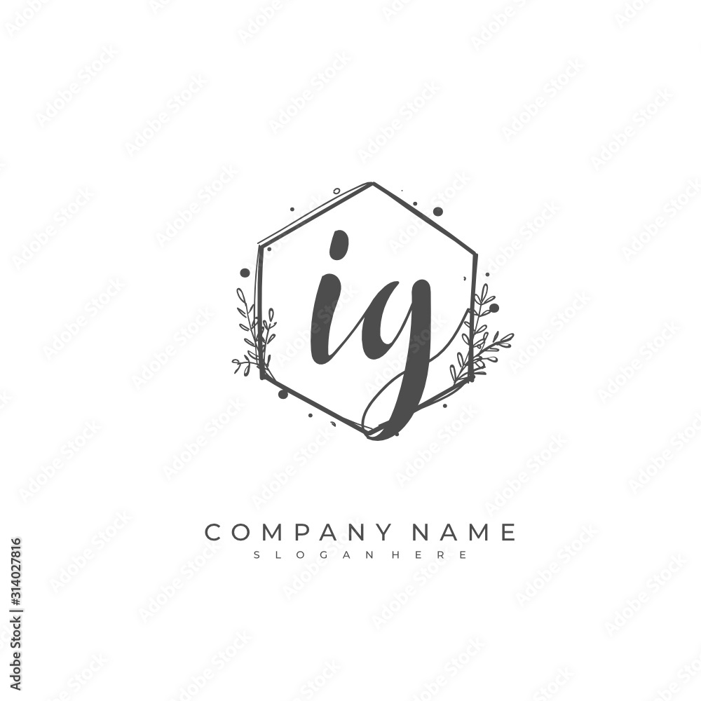 Handwritten initial letter I G IG for identity and logo. Vector logo template with handwriting and signature style. Handwritten initial letter I G IG for identity and logo. Vector logo template with handwriting and signature style.
