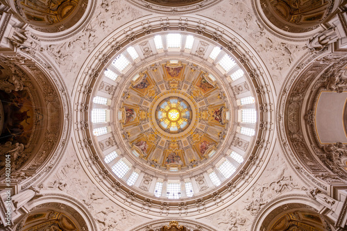 Wallpaper Mural Symmetrical view of the frescoed baroque dome of the Berlin cathedral Torontodigital.ca