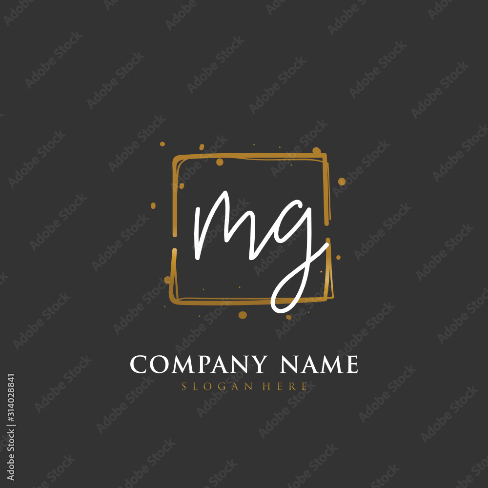 Handwritten initial letter M G MG for identity and logo. Vector logo template with handwriting and signature style. Handwritten initial letter M G MG for identity and logo. Vector logo template with handwriting and signature style.