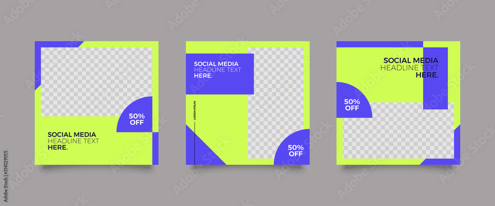 Naklejka premium Modern promotion square web banner for social media post template. Elegant sale and discount promo backgrounds for digital marketing
