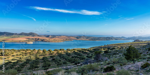 Lake Embalse del Guadalhorce, Ardales Reservoir, Malaga, Andalusia, Spain
