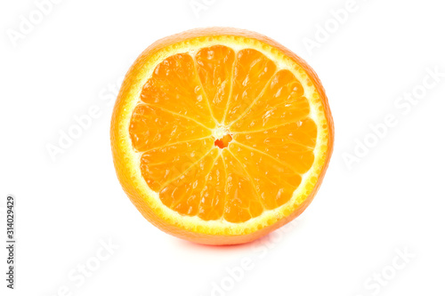 mandarin with slices isolated on white background