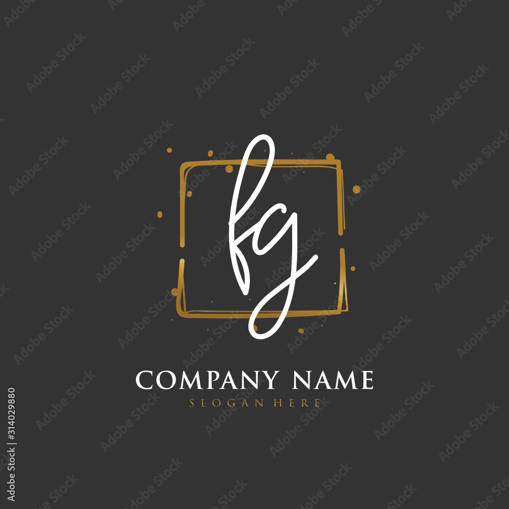 Handwritten initial letter F G FG for identity and logo. Vector logo template with handwriting and signature style. Handwritten initial letter F G FG for identity and logo. Vector logo template with handwriting and signature style.